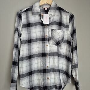 Lucky Brand Black and White Plaid Shirt - NWT